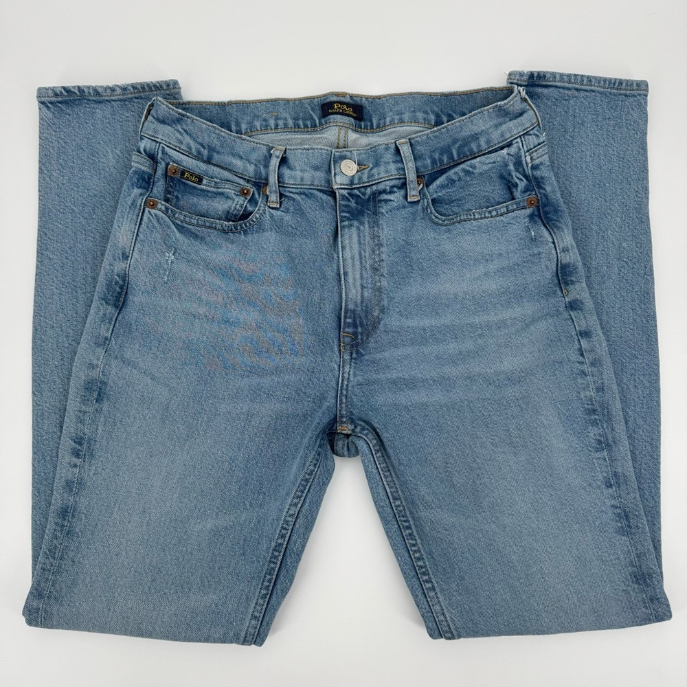 Polo Ralph Lauren Tompkins skinny crop mid rise light wash jeans